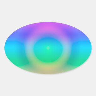 Mystic Rainbow Eye Ombre Ovaler Aufkleber