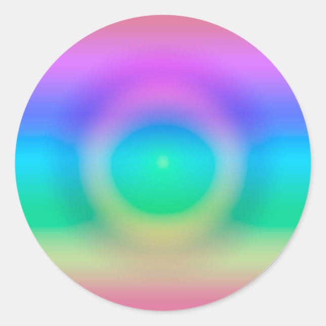 Mystic Rainbow Eye Ombre Runder Aufkleber (Vorderseite)