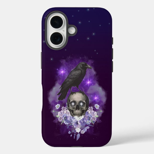 Mystic Raven and Skull - Gothic Ästhetik Case-Mate iPhone Hülle (Rückseite)
