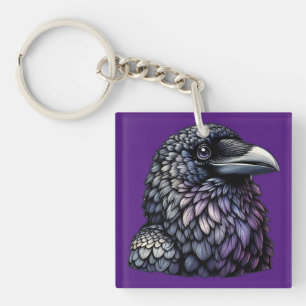 Mystic Raven Art Schlüsselanhänger