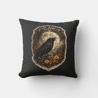 Mystic Raven Under Moon Dark Celestial Aesthetic Kissen