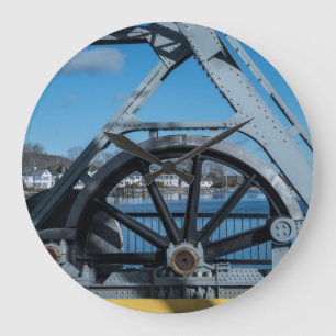 Mystic River Bascule Bridge – Historisches Mystic  Große Wanduhr