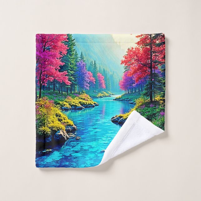 Mystic River Dreamy Forest Path Design Badhandtuch Set (Waschlappen)