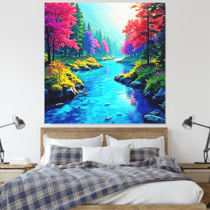 Mystic River Traumhafter Waldpfad Design Leinwanddruck