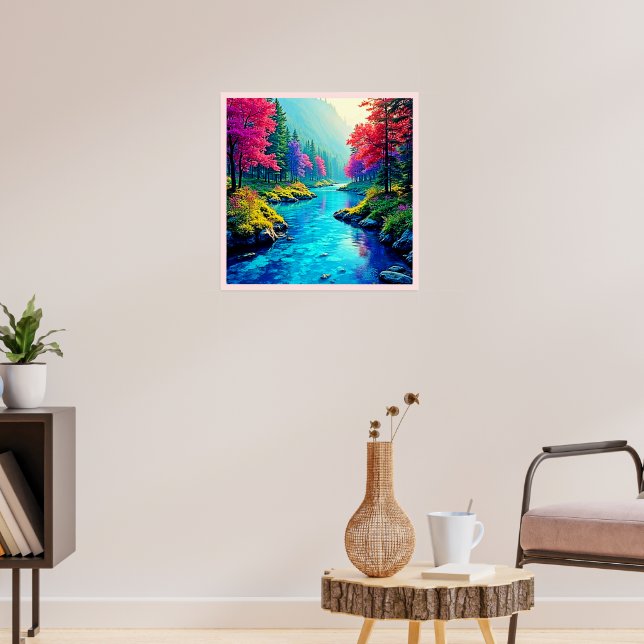 Mystic River Traumhafter Waldweg-Design Poster (Wohnzimmer 3)