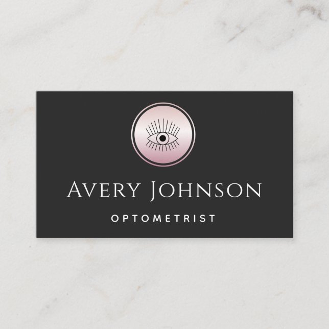 Mystic Rose Gold Eye Logo Optometrisch Chic Vision Visitenkarte