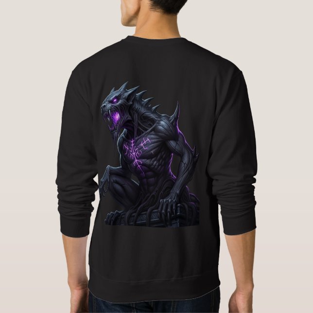 Mystic Rune Guardian: Dunkle Fantasy Beast Long Sl Sweatshirt (Rückseite)