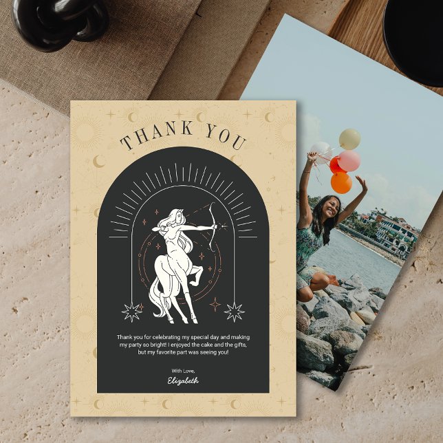 Mystic Sagittarius Zodiac Arch Danke Karte (Mystic Sagittarius Zodiac Arch Thank You Card)