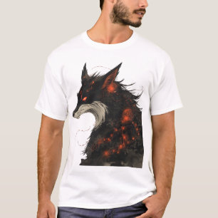Mystic Shadow Fox Grafik T-Shirt - Fantasy Dark A