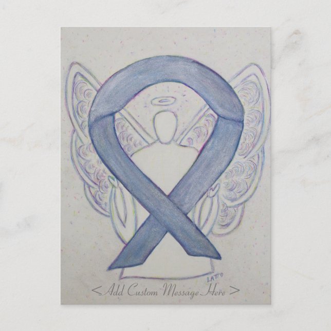 Mystic Silver Awareness Ribbon Angel Postcard Postkarte (Vorderseite)
