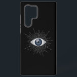 Mystic Silver & Blue Evil Eye Nazar Mati auf Black Samsung Galaxy Hülle<br><div class="desc">Ein bösartiger Schein, der dem Unbewussten gegeben wird. Ein hübscher, dunkelblauer Augapfel, silberfarbene Wimpern mit Himmelssonne, Mond & Stern, Dreieck & Rundformen auf schwarzem Hintergrund. Ein Talisman für die abergläubischen und gläubigen apotropischen Zauberer. Das schlechte Augenmotiv, ein übernatürlicher Mythos. Ein unglücklicher Blick, der in vielen Kulturen und unter vielen Namen...</div>