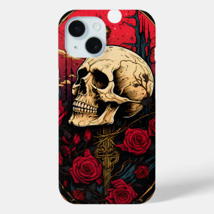 Mystic Skull-Rote Rosen auf Skeletton Dark Academi Case-Mate iPhone Hülle