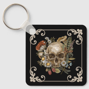Mystic Skull Vintage Schwarz Schlüsselanhänger