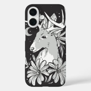 Mystic Stag - Kristallkleber und Mondblume iPhone 16 Hülle