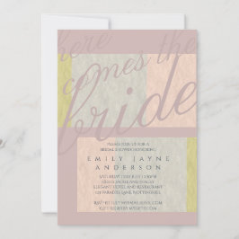 Mystic Storm Typografy Brautparty Blue Pink Einladung