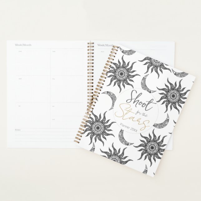 Mystic Sun Moon Black und White Planer (Anzeige)