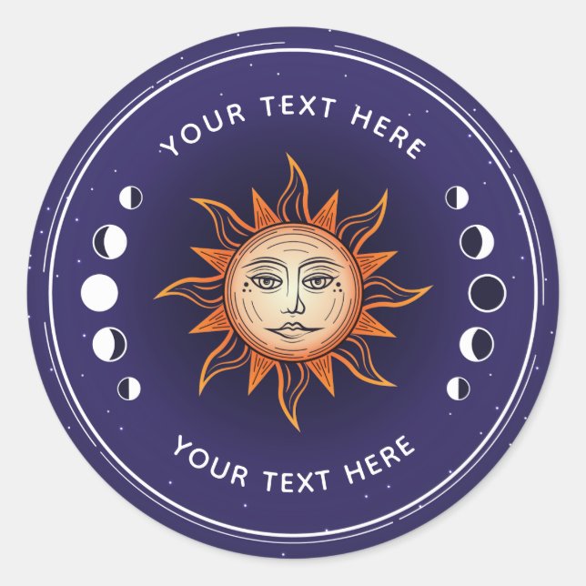 Mystic Sun Personalisiert Sticker (Vorderseite)