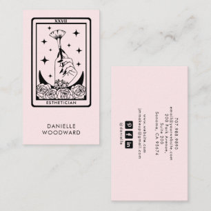 Mystic Tarot Ästhetiker Branding Rosa Visitenkarte