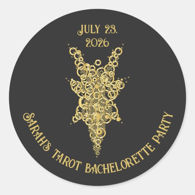 Mystic Tarot Junggeselinnen-Abschied Runder Aufkleber (Vorderseite)