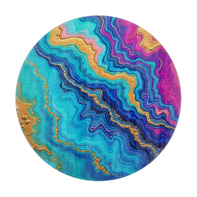 Mystic Teal & Gold Energy Schneidebrett (Vorderseite)