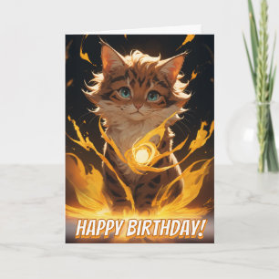 Mystic Tiger Cat Fire Familiar Karte