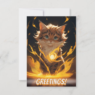 Mystic Tiger Cat Fire Familiar Karte