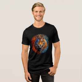Mystic Tiger – Fire and Ice Mandala Art Tri-Blend Shirt
