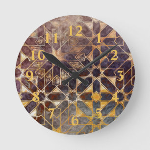Mystic Tiles I Runde Wanduhr