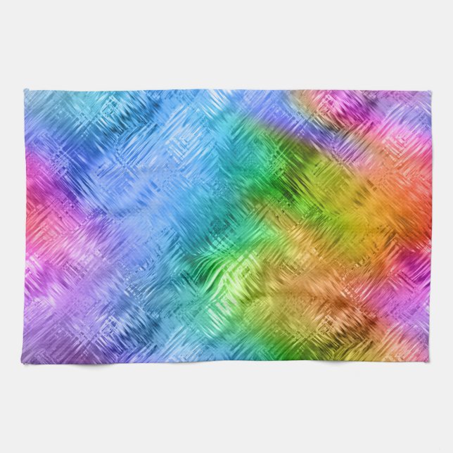 Mystic Topaz Blue Glassy Texture Geschirrtuch (Horizontal)