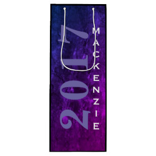 Mystic-Topaz Grad Year Blue Pink Lila Ombre Geschenktüte Für Weinflaschen