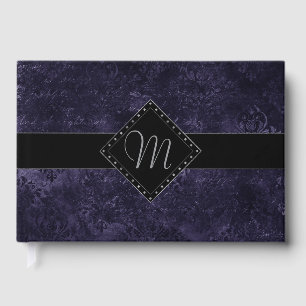Mystic-Topaz Ombre Blue Lila Pink Monogram Gästebuch