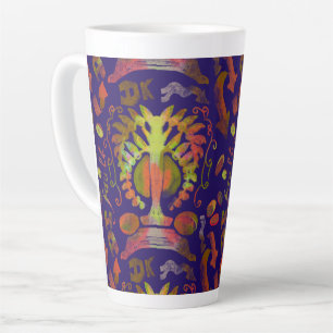 "Mystic Tree of Life - Folk Art Pattern" Latte Tas Milchtasse