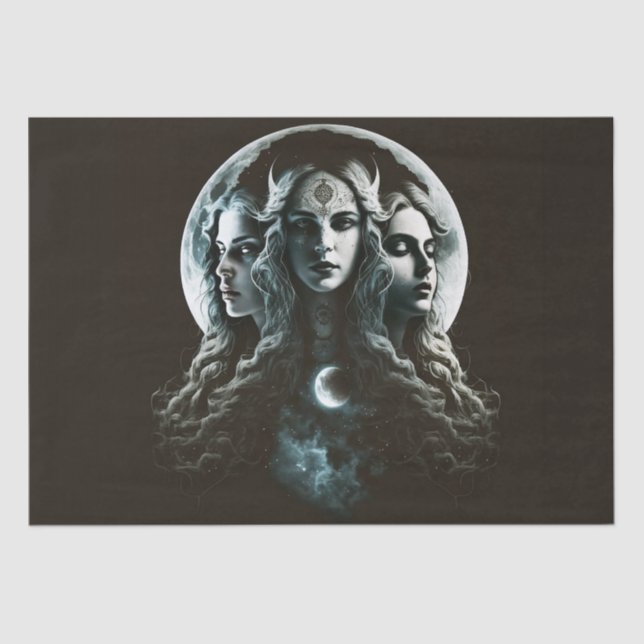 Mystic Triple Goddess Drehung Decoupage Seidenpapier (Vorderseite)