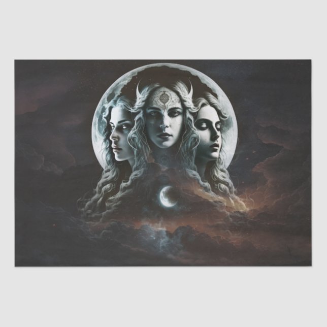 Mystic Triple Goddess Drehung Decoupage Tissue Pap Seidenpapier (Vorderseite)
