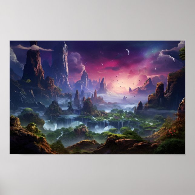Mystic Twilight Fantasy Landscape Poster (Vorne)