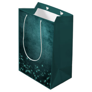 Mystic Twilight Stars Tief Aquamarin grünes Neon Mittlere Geschenktüte
