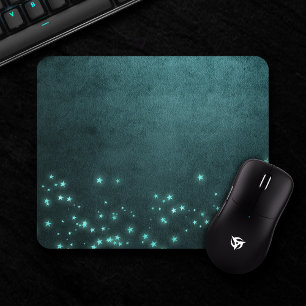 Mystic Twilight Stars   Tief Aquamarin grünes Neon Mousepad