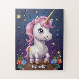 Mystic Unicorn Mitternacht Personalisiert Puzzle