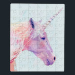 Mystic Unicorn Puzzle<br><div class="desc">Mystic Unicorn I von Victoria Borges. Das Farbton ist rosa und lila mit Pinselstrichen.</div>