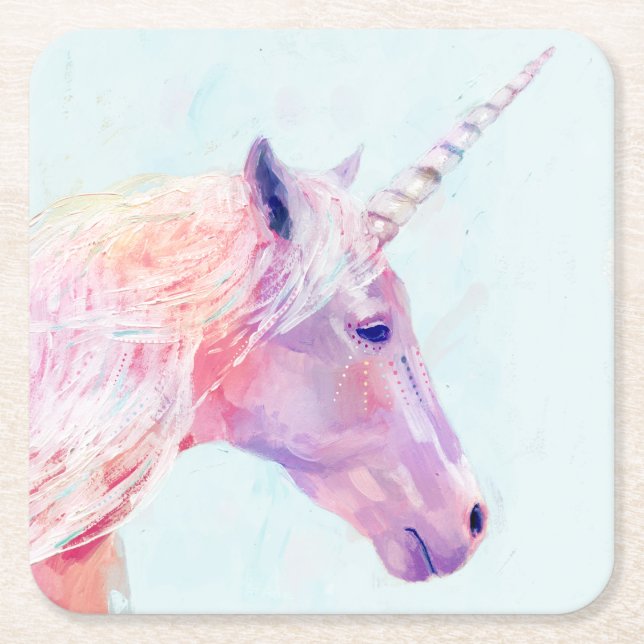 Mystic Unicorn Rechteckiger Pappuntersetzer (Vorderseite)