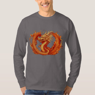 Mystic Unity: Red & Golden Blend Print T - Shirt