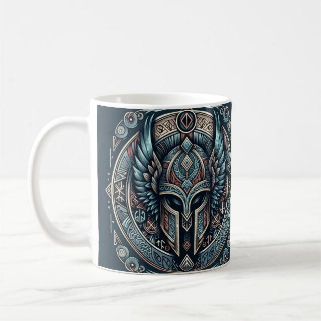 Mystic Viking Rune Helmet Kaffeetasse (Links)