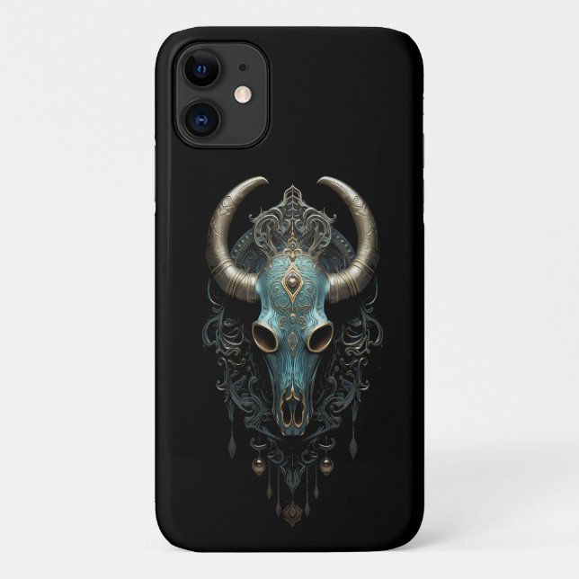 Mystic Western Majestät: Bull Skull Phone Case (Rückseite)
