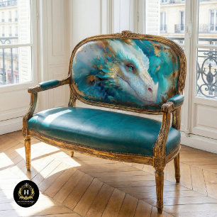 Mystic White Aquamarin Dragon Decoupage Seidenpapier