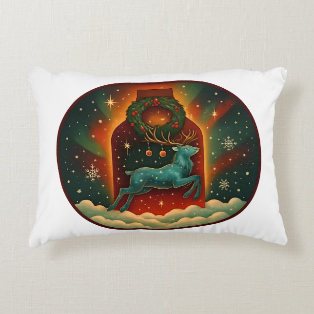 Mystic Winter Stag Dekokissen (Vorderseite)