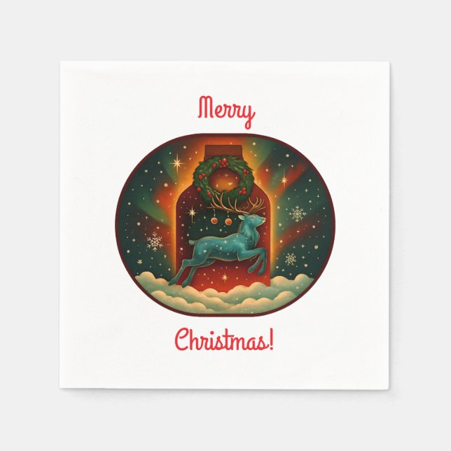 Mystic Winter Stag Serviette (Vorderseite)