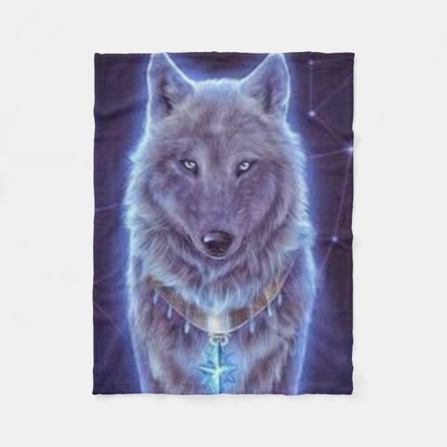 Mystic Wolf Fleecedecke (Vorderseite)