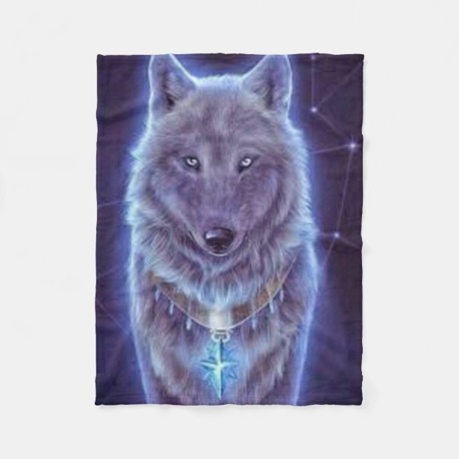Mystic Wolf Fleecedecke (Vorderseite)