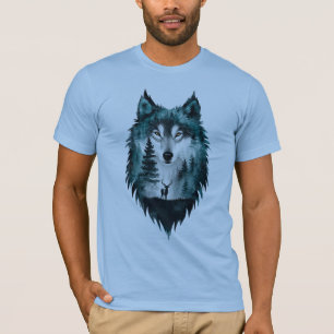 Mystic Wolf Forest T-Shirt mit Wild at Heart auf d