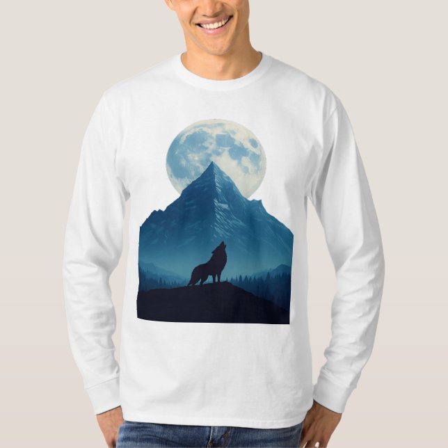 Mystic Wolf Under the Moon – Unisex T-Shirt (Vorderseite)